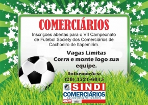 Inscrições para VII Campeonato de Society de Cachoeiro