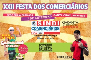 Atenção Comerciários venham participar da Festa de Confraternização