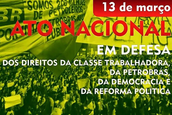 CUT mobilizada para o dia 13 de março